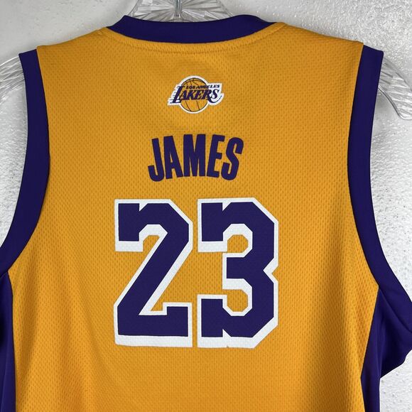 Los Angeles Lakers Jersey Youth Large Gold Purple NBA Basketball TX3 Lebron 23 - Picture 9 of 12